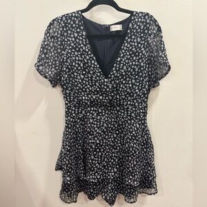 Altar'd State Navy and Light Blue Patterned Dress